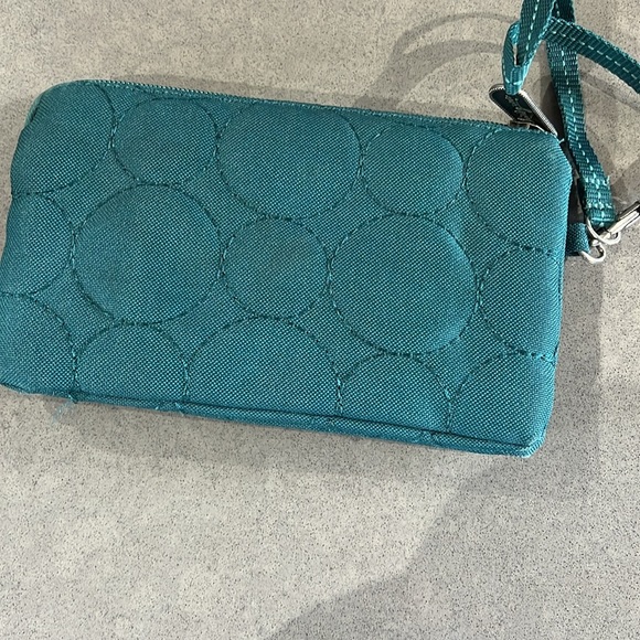 Thirty-one teal/emerald or black quilted purse with matching wallet - Picture 8 of 11